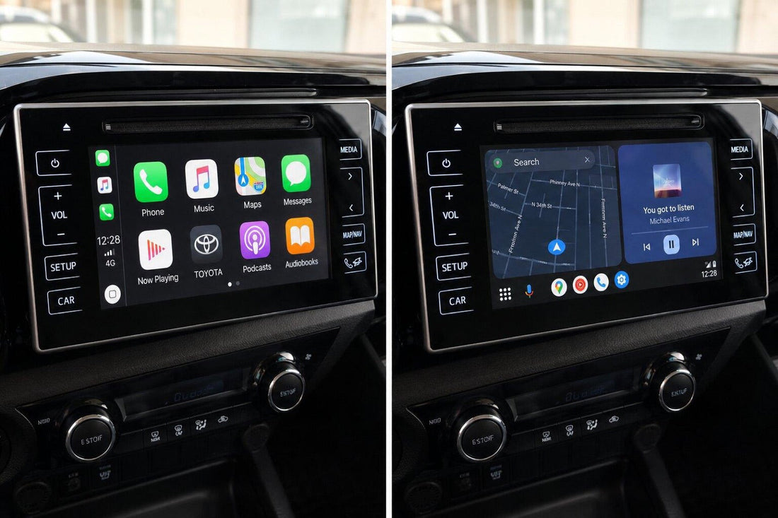 Apple CarPlay and Android Auto side by side