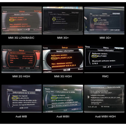 Audi MMI 3G, RMC and MIB infotainment systems